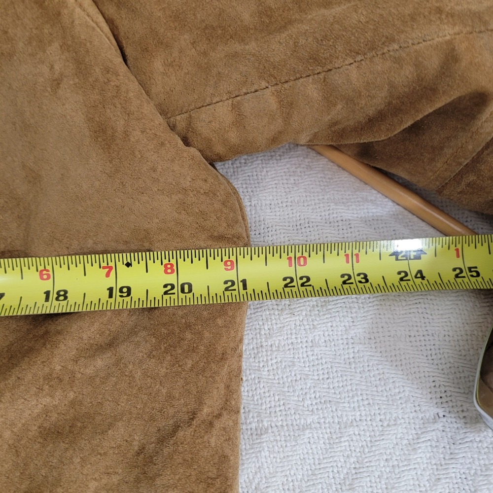 VTG Dennis Basso Genuine Suede Faux Sherpa Lined Jacket Tan Shearling Collar M - Picture 16 of 16